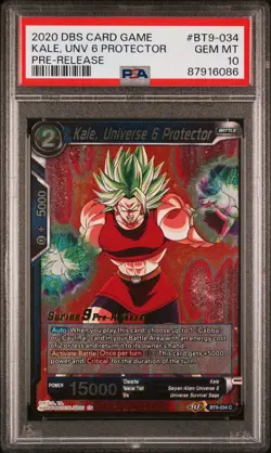 Kale Universe 6 Protector FOIL PreRelease BT9 Dragon Ball Super Card Game PSA 10 - Image 1