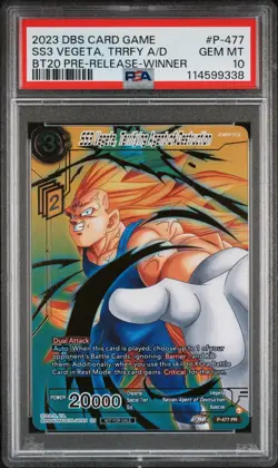 2023 Dragon Ball Super Card SS3 Vegeta Winner Gold Stamp PSA 10 GEM MINT - Image 1