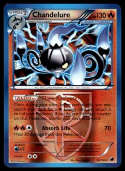 2013 Black & White - Plasma Freeze Reverse Holo Chandelure Stage 2/Rare Holo #16 - Image 1