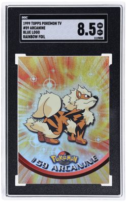1999 Topps Pokemon Tv Animation Series 1 Arcanine Rainbow Foil #59 SGC 8.5 - Image 1