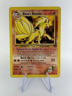 Blaine's Ninetales- 21/132 - Pokemon Gym Challenge Unlimited Rare Card WOTC - Image 1