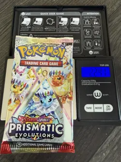 Heavy 22.41! Pokemon Prismatic Evolutions Booster Pack Sealed! Demi-God Pack!U - Image 1
