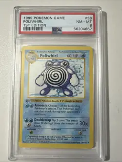 Pokemon PSA 8 1st Edition Poliwhirl 038/102 Base Set (Shadowless) - Image 1