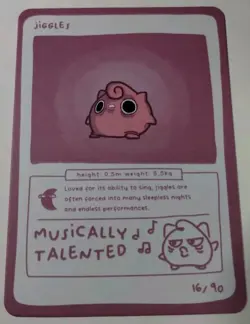 Jiggles (Jigglypuff) 16/90 - Pokedoodles Set 1 - Pokemon Card non-holo - Image 2