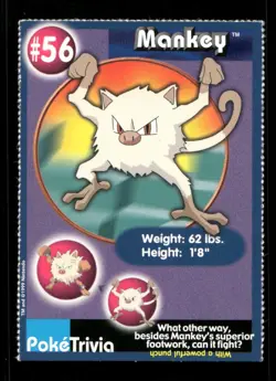 Pokemon 1999 Burger King Promo #56 Mankey - Image 1