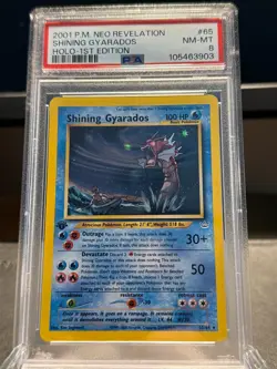 2001 Pokemon Shining Gyarados Neo Revelation 1st Edition Holo #65 PSA 8 - Image 1