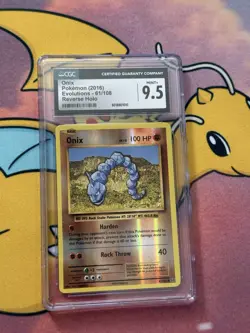 2016 Pokemon Onix LV.12 Reverse Holo Evolutions 61/108 CGC 8 NM/Mint - Image 1