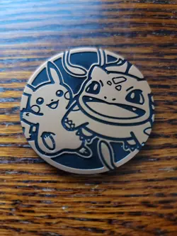 Pokemon TCG Pikachu Bulbasaur My First Battle Jumbo Coin - Image 1