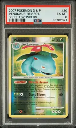 2007 Pokemon D & P Secret Wonders #20 Venusaur Holo PSA 6 - Image 1