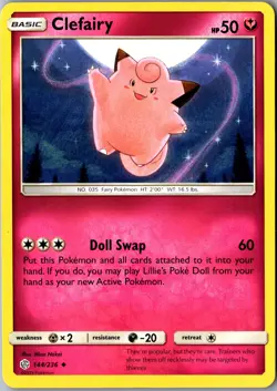 Clefairy 144/236 Uncommon SM - Cosmic Eclipse LP Pokemon Card - Image 1