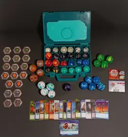 Bakugan Lot of 42 G & B Series Figures 16 Cards 18 Mag Tiles and Carrying Case - Image 1