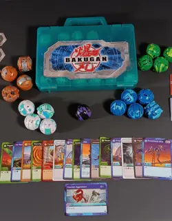 Bakugan Lot of 42 G & B Series Figures 16 Cards 18 Mag Tiles and Carrying Case - Image 2