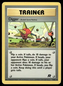 Pokemon Cards Digger 75/82 UNLIMITED Team Rocket Uncommon LP *2 - Image 1