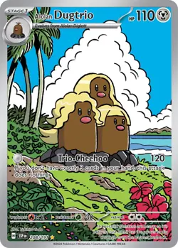 NM-Mint Alolan Dugtrio - 208/191 - Illustration Rare Pokemon Surging Sparks - Image 1