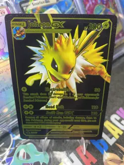 Jolteon GX Black Foil Fan Art Collector Pokemon Card *MISPRINT EVOLUTION TEXT* - Image 1