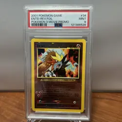 Pokemon 2001 Game Movie Entei Rev. Foil, 34 Movie Promo Card, PSA 9 Mint - Image 1