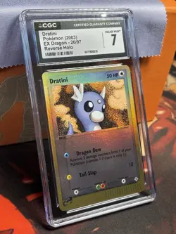 Dratini 26/97 EX Dragon Reverse Holo CGC Near Mint 7 + 3 Pokemon Cards - Image 3