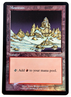 MTG Mountain Basic Land Arena Foil Promo Tom Wanerstrand 2001 NM - Image 1