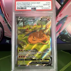 2022 POKEMON SWSH 260 BLACK STAR PROMO FULL ART/CHARIZARD V PSA 10 - Image 2