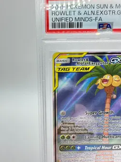 2019 Pokemon S&M Unified Minds Rowlet & Alolan Exeggutor GX #215 Tag Team PSA 9 - Image 2