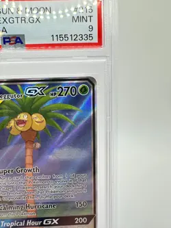 2019 Pokemon S&M Unified Minds Rowlet & Alolan Exeggutor GX #215 Tag Team PSA 9 - Image 3