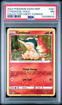 Pokemon SWSH Black Star Promo Cyndaquil Holo #SWSH221 PSA 7 115031417 Fresh Grad - Image 1