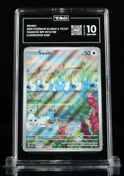 Pokemon Swablu 213/182 SV04 Paradox Rift Illustration Rare Holo TAG 10 English - Image 1