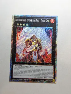 YuGiOh BROTHERHOOD OF FIRST FIST-TIGER KING CT11-EN001 Secret Rare Limited Ed - Image 1