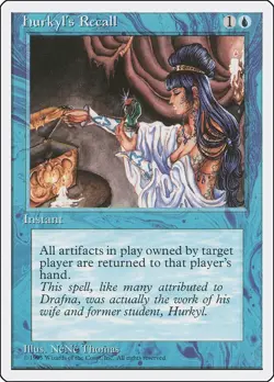 Hurkyl's Recall Fourth Edition Magic The Gathering MTG Card - Image 1