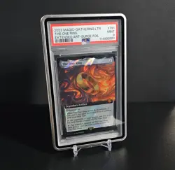 2023 MAGIC: THE GATHERING LORD OF RINGS TALES MIDDLE-EARTH ONE RING SURGE PSA 9 - Image 1