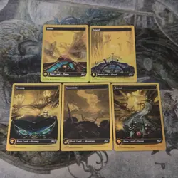 MTG Aetherdrift • First Place Full Art Foil Lands Set ◇ 5 - Image 1