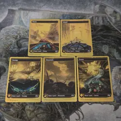 MTG Aetherdrift • First Place Full Art Foil Lands Set ◇ 5 - Image 1