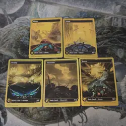 MTG Aetherdrift • First Place Full Art Foil Lands Set ◇ 5 - Image 1