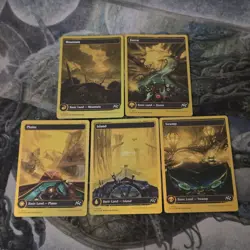MTG Aetherdrift • First Place Full Art Foil Lands Set ◇ 5 - Image 1
