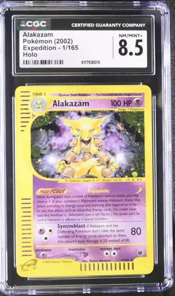 CGC 8.5 Alakazam 2002 Expedition 1/165 Holo Pokemon Card - Image 1