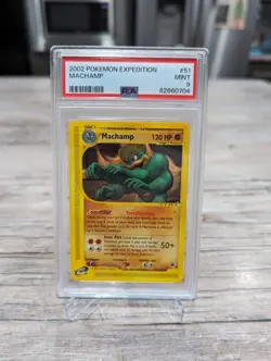 PSA 9 MINT Machamp 51/165 Expedition Non Holo Rare E Reader Pokemon TCG 2002 - Image 1