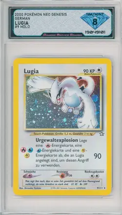2000 Pokemon Neo Genesis German LUGIA #9/111 Holo 💎 DSG 8 NM/Mint - Image 1
