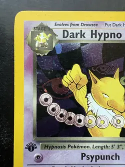 Pokemon Dark Hypno 9/82 Rare Team Rocket Holo 1st Edition (LP) - Image 2