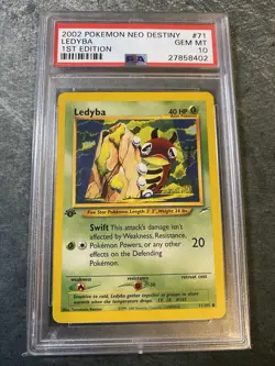 PSA 10 Pokemon 2002 1st Edition Neo Destiny Ledyba Common #71 - Image 1
