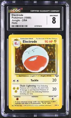 CGC 8 ELECTRODE 2/64 HOLO JUNGLE POKEMON NM/MINT - Image 1