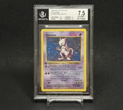 1999 Pokemon TCG Base Set 1st Edition Mewtwo Holo Rare Card Stock #10 BGS 7.5 - Image 1