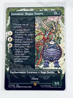 MTG Summon: Magus Sisters #200, Borderless, Magic the Gathering, Final Fantasy - Image 1