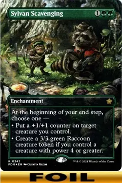 Sylvan Scavenging - FOIL BORDERLESS #342 - Foundations - NM MTG - Image 1