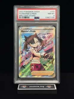 2022 Pokemon Sword & Shield Brilliant Stars Fa/Marnie's Pride #171 PSA 8 - Image 1