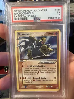 Groudon Gold Star Delta Species Holo #111 PSA 5 - Image 1