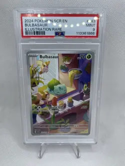 🍀Pokemon TCG Bulbasaur Stellar Crown Illustration 143/142 PSA 9🍀 - Image 1