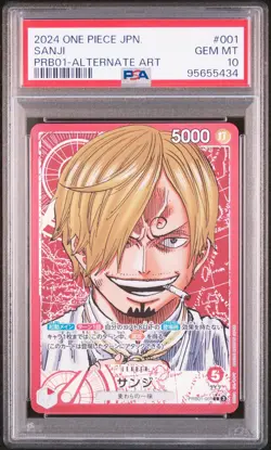 PSA 10 GEM MINT JAPANESE ONE PIECE 2024 SANJI PRB01-001 ALT ART - Image 1