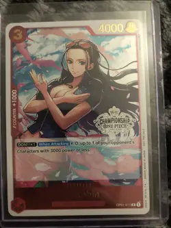 One Piece TCG - Nico Robin (Store Champs) OP01-017 NM GOLD FOIL English - Image 1