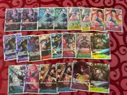 One Piece Tcg Super Rare Luffy Captain Kid Japanese SR Foil Card Lot OF 22 - Image 1