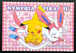 Sylveon Pikachu Pokemon XY Card Holo ENSKY Japanese 4.7 x 3.2 inch MADE IN Japan - Image 1